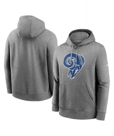 Men's Heathered Gray Los Angeles Rams Rewind Club Fleece Pullover Hoodie $45.04 Sweatshirt