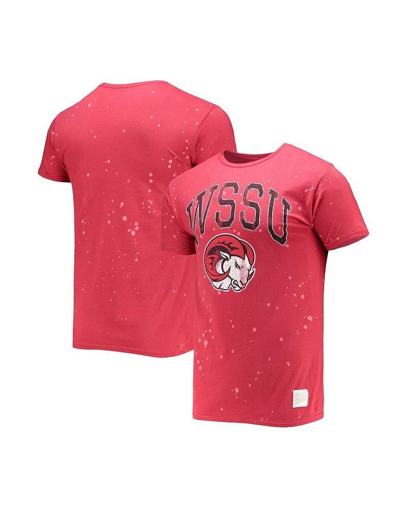 Men's Red Winston-Salem State Rams Bleach Splatter T-shirt $26.54 T-Shirts