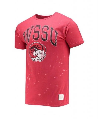 Men's Red Winston-Salem State Rams Bleach Splatter T-shirt $26.54 T-Shirts