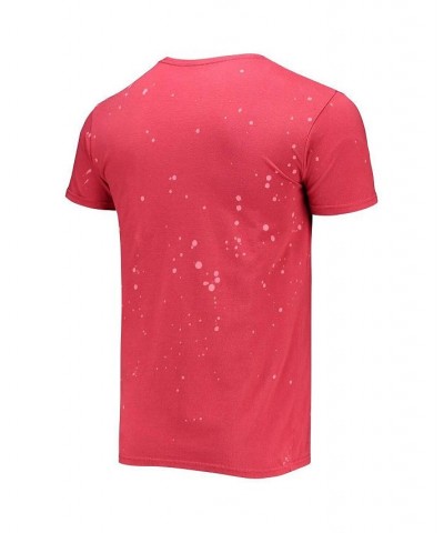 Men's Red Winston-Salem State Rams Bleach Splatter T-shirt $26.54 T-Shirts