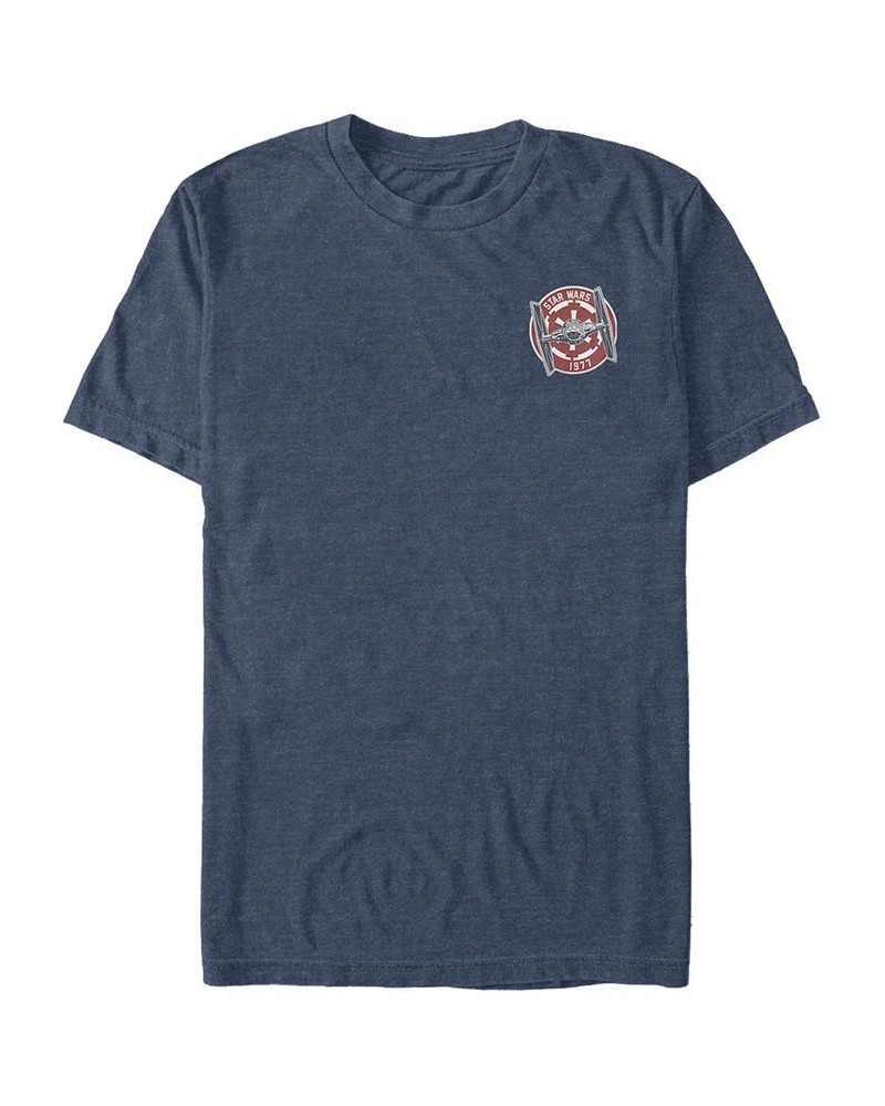 Star Wars Men's Tie Fighter Left Chest Logo Short Sleeve T-Shirt Blue $15.05 T-Shirts