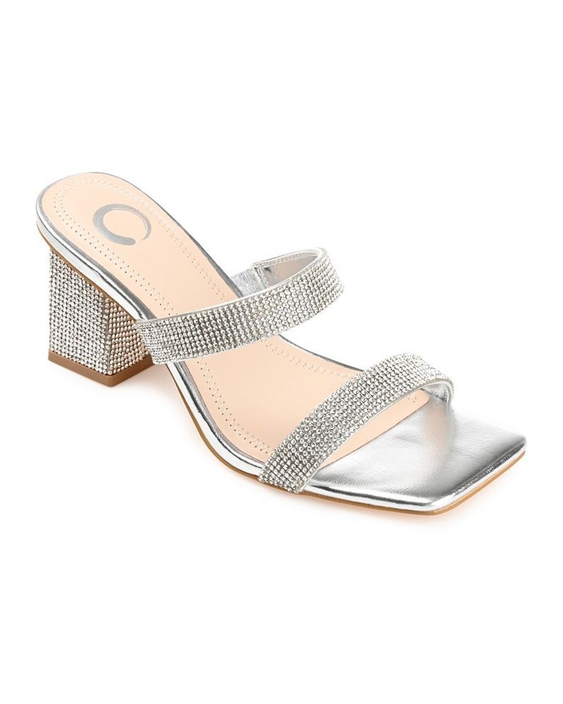 Women's Shandee Rhinestone Sandals Silver $34.10 Shoes