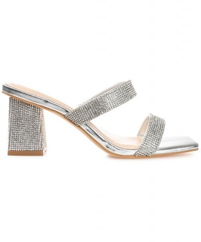 Women's Shandee Rhinestone Sandals Silver $34.10 Shoes