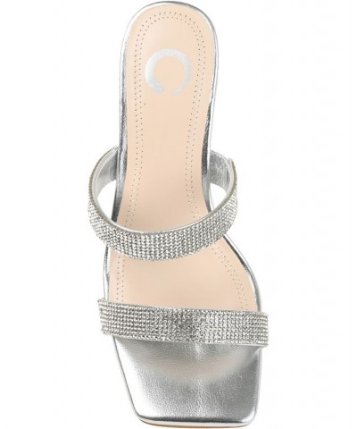 Women's Shandee Rhinestone Sandals Silver $34.10 Shoes