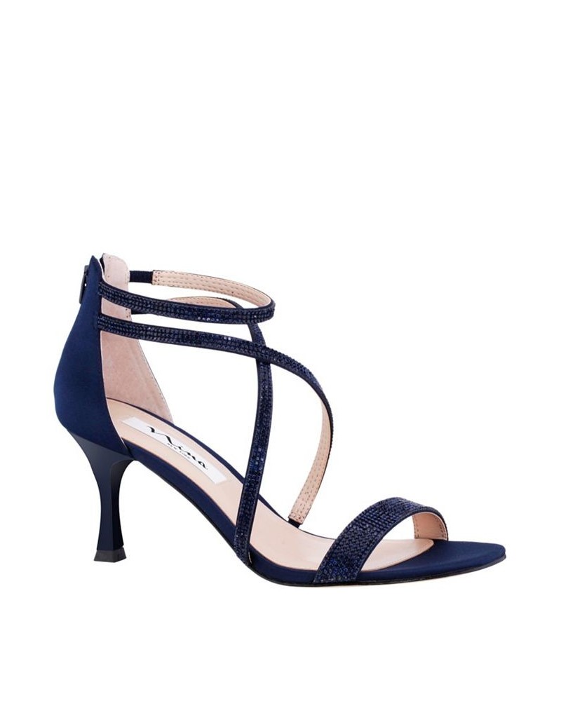 Women's Linda Evening Sandal Blue $53.41 Shoes