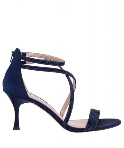 Women's Linda Evening Sandal Blue $53.41 Shoes