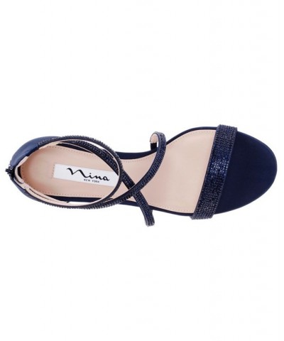 Women's Linda Evening Sandal Blue $53.41 Shoes