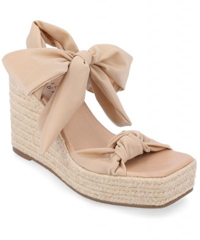 Women's Surria Platform Wedge Sandals Tan/Beige $42.90 Shoes