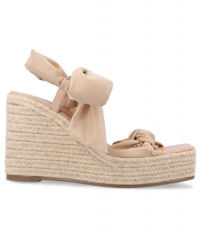 Women's Surria Platform Wedge Sandals Tan/Beige $42.90 Shoes