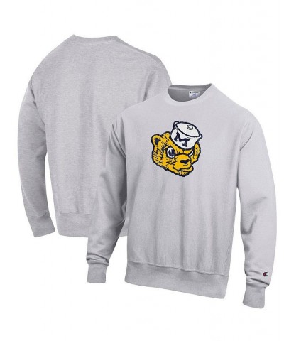 Men's Heathered Gray Michigan Wolverines Vault Logo Reverse Weave Pullover Sweatshirt $42.50 Sweatshirt