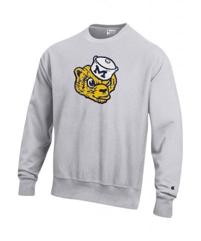 Men's Heathered Gray Michigan Wolverines Vault Logo Reverse Weave Pullover Sweatshirt $42.50 Sweatshirt