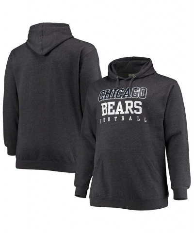 Men's Big and Tall Heathered Charcoal Chicago Bears Practice Pullover Hoodie $24.80 Sweatshirt