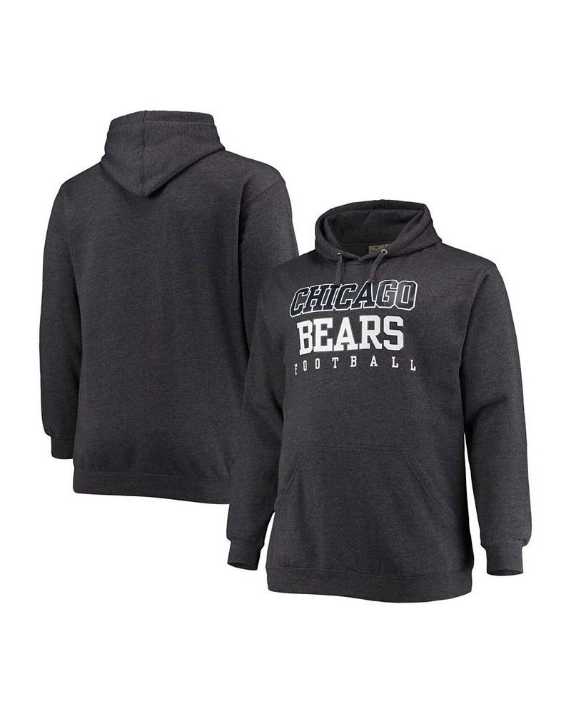 Men's Big and Tall Heathered Charcoal Chicago Bears Practice Pullover Hoodie $24.80 Sweatshirt