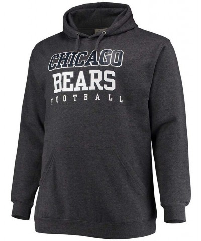 Men's Big and Tall Heathered Charcoal Chicago Bears Practice Pullover Hoodie $24.80 Sweatshirt