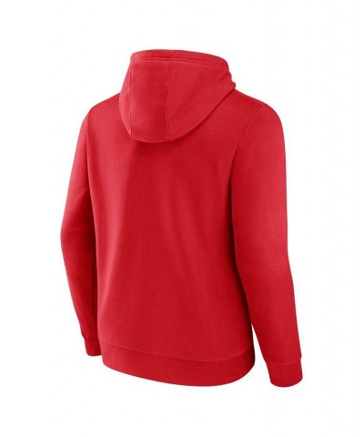 Men's Branded Red Wisconsin Badgers Arch and Logo Tackle Twill Pullover Hoodie $27.60 Sweatshirt