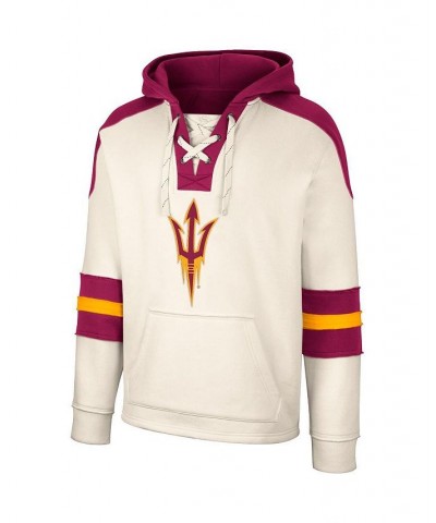 Men's Cream Arizona State Sun Devils Lace-Up 4.0 Vintage-Like Pullover Hoodie $27.84 Sweatshirt