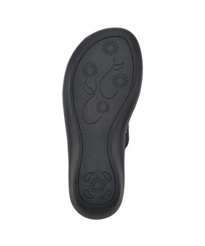 Women's Compact Thong Comfort Sandal Black $28.98 Shoes