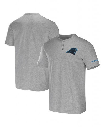 Men's NFL x Darius Rucker Collection by Heather Gray Carolina Panthers Henley T-shirt $19.36 T-Shirts