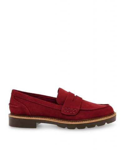 Elia Lug Sole Loafers Purple $45.54 Shoes