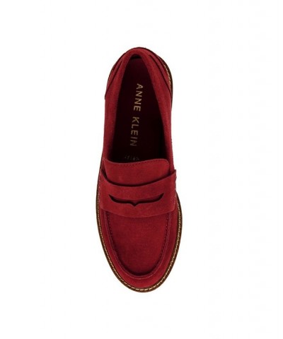 Elia Lug Sole Loafers Purple $45.54 Shoes