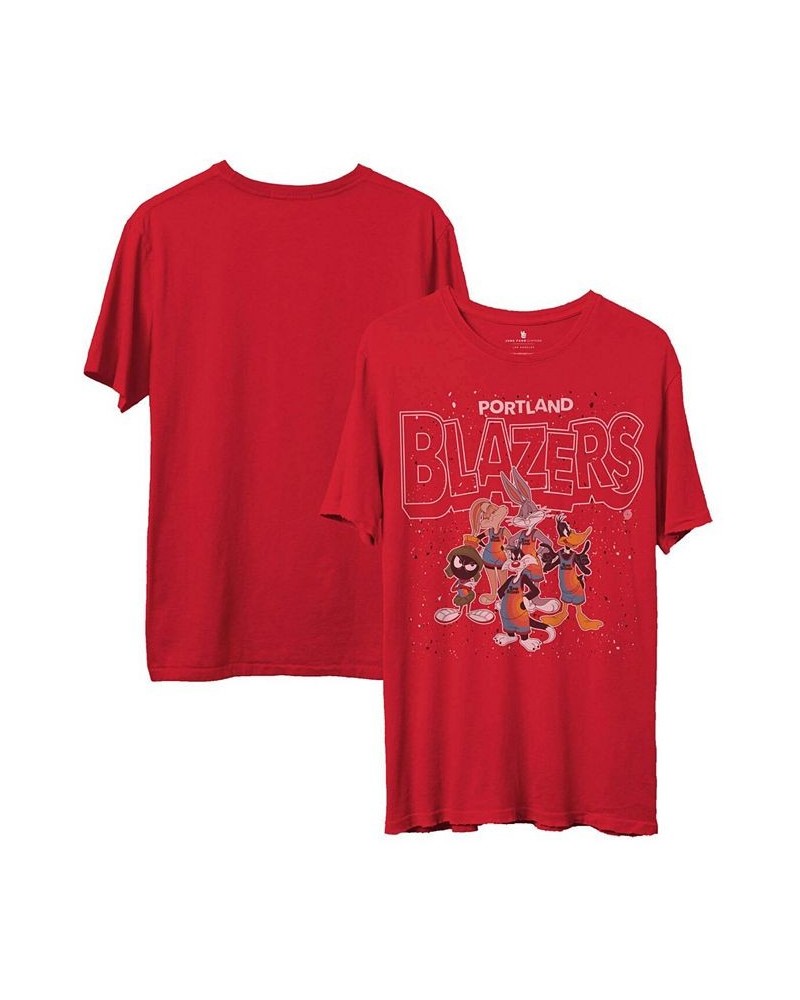 Men's Red Portland Trail Blazers Space Jam 2 Home Squad Advantage T-shirt $16.28 T-Shirts