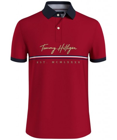 Men's Badlwin TH Flex Custom Fit Polo Shirt Red $33.79 Polo Shirts