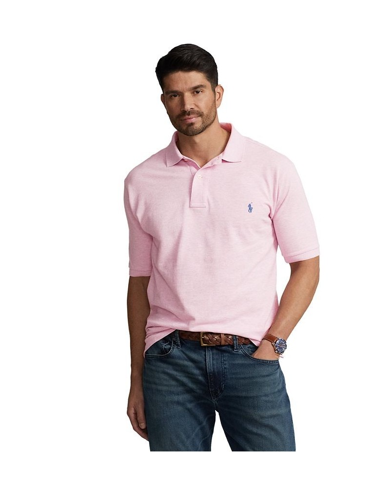 Men's Big & Tall Iconic Mesh Polo Shirt Bath Pink Heather $51.60 Polo Shirts