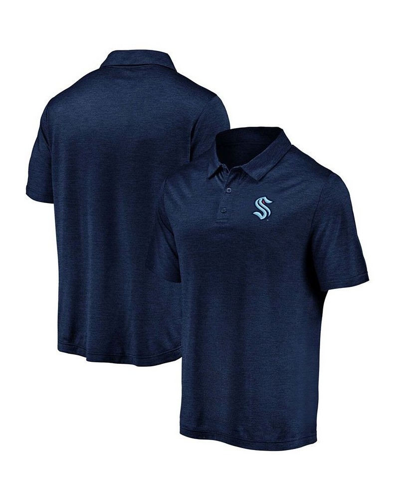 Men's Navy Seattle Kraken Primary Logo Polo Shirt $23.59 Polo Shirts