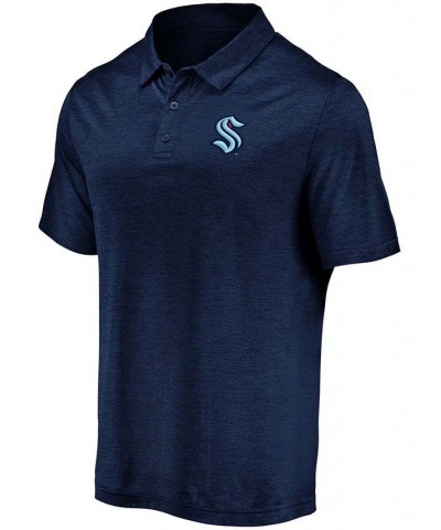 Men's Navy Seattle Kraken Primary Logo Polo Shirt $23.59 Polo Shirts