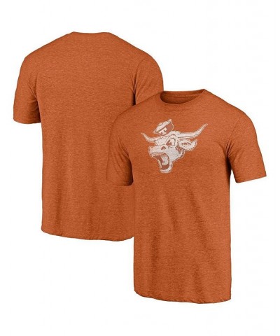 Men's Branded Heathered Texas Orange Texas Longhorns Throwback Logo Tri-Blend T-shirt $16.00 T-Shirts