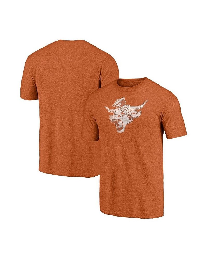 Men's Branded Heathered Texas Orange Texas Longhorns Throwback Logo Tri-Blend T-shirt $16.00 T-Shirts