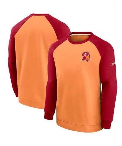 Men's Orange, Red Tampa Bay Buccaneers Historic Raglan Performance Pullover Sweater $40.00 Sweaters