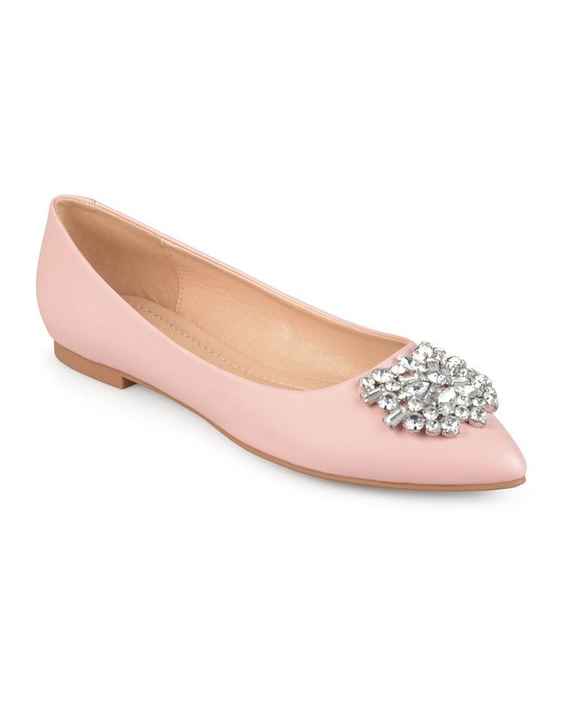 Women's Renzo Jeweled Flats Pink $51.99 Shoes