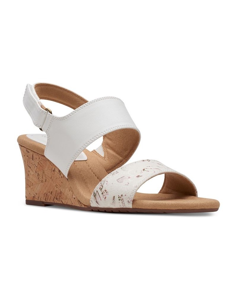 Women's Kyarra Faye Slingback Wedge Sandals White $32.70 Shoes