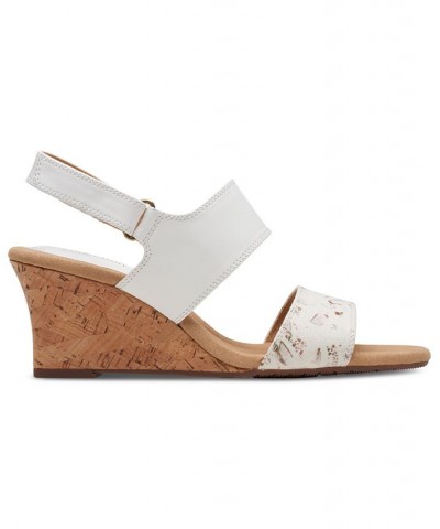 Women's Kyarra Faye Slingback Wedge Sandals White $32.70 Shoes