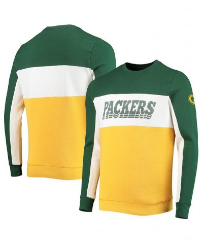 Men's Green and Gold-Tone Green Bay Packers Color Block Pullover Sweatshirt $32.25 Sweatshirt