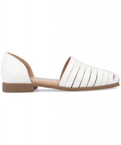 Women's Anyah Caged Flat White $38.95 Shoes