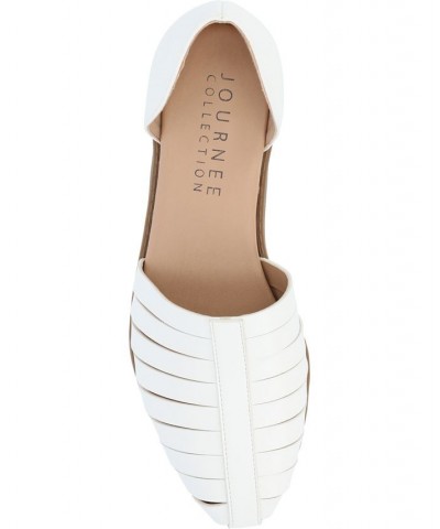 Women's Anyah Caged Flat White $38.95 Shoes