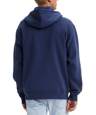 Men's Fleece Relaxed-Fit Zip-Up Hoodie Blue $33.36 Sweatshirt