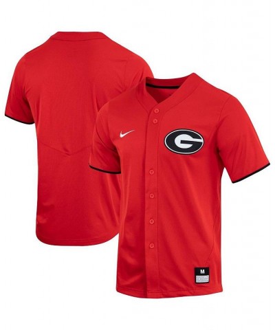 Men's Red Georgia Bulldogs Replica Full-Button Baseball Jersey $42.00 Jersey