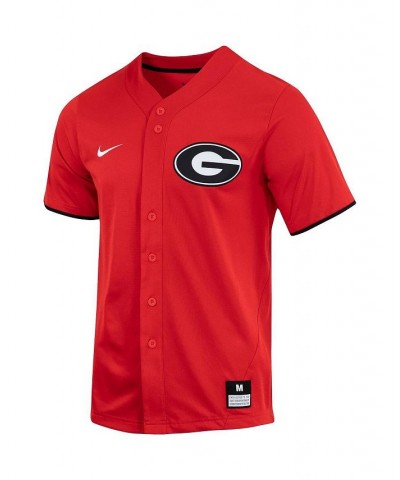 Men's Red Georgia Bulldogs Replica Full-Button Baseball Jersey $42.00 Jersey