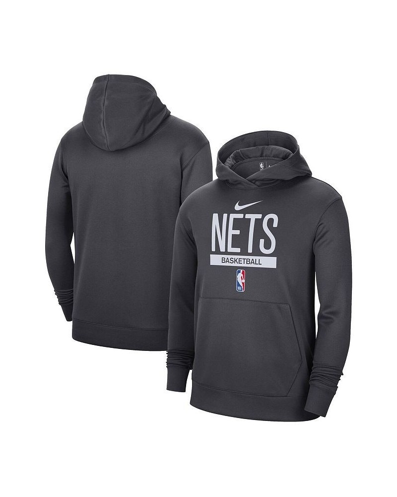 Men's Anthracite Brooklyn Nets 2022/23 Spotlight On-Court Practice Performance Pullover Hoodie $46.79 Sweatshirt