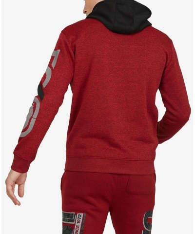 Men's Big and Tall Blocked Out Speed Hoodie Red $33.64 Sweatshirt