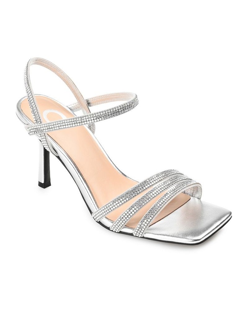 Women's Coraa Rhinestone Stilettos Silver $35.20 Shoes