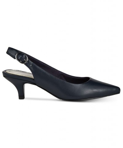 Faye Slingback Kitten-Heel Pumps Blue $38.50 Shoes