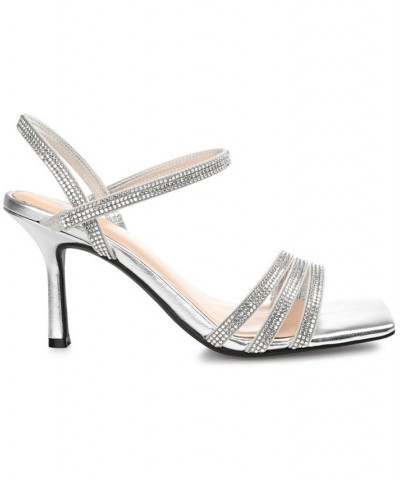 Women's Coraa Rhinestone Stilettos Silver $35.20 Shoes