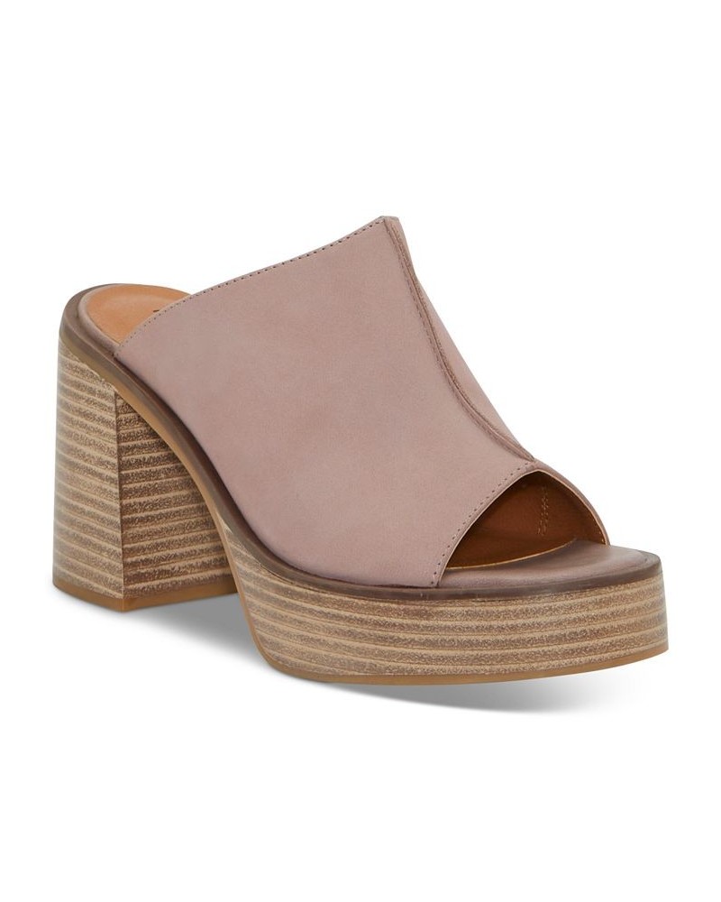 Women's Dinali Platform Mule Sandals Brown $38.70 Shoes