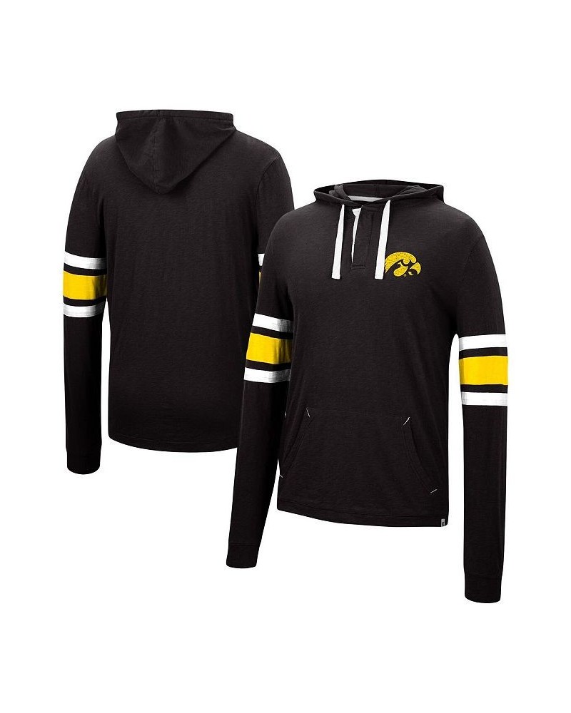 Men's Black Iowa Hawkeyes Lebowski Hoodie Long Sleeve T-shirt $26.99 T-Shirts