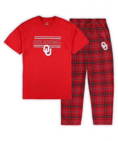 Men's Crimson Oklahoma Sooners Big and Tall Plaid Pants Sleep Set $41.65 Pajama