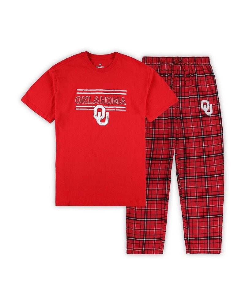 Men's Crimson Oklahoma Sooners Big and Tall Plaid Pants Sleep Set $41.65 Pajama